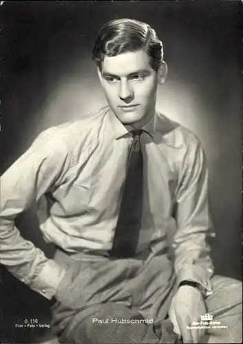 Ak Schauspieler Paul Hubschmid, Portrait, Krawatte