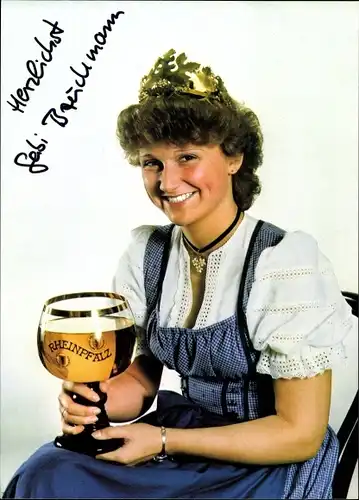 Ak Pfälzer Weinkönigin Gabi Brückmann, Portrait, Autogramm
