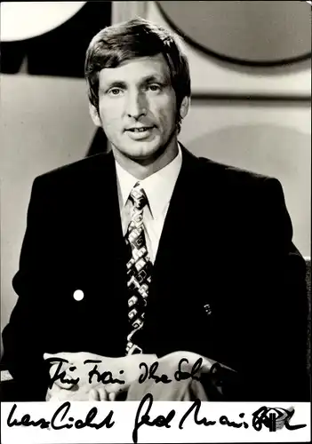 Ak Moderator Gerd Mausbach, ZDF, Portrait, Autogramm