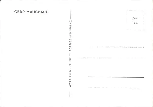 Ak Moderator Gerd Mausbach, ZDF, Portrait, Autogramm