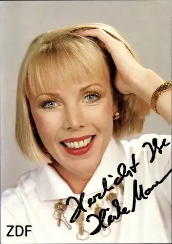 Ak Fernsehmoderatorin Heike Maurer, ZDF, Portrait, Autogramm