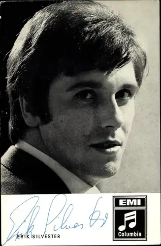 Ak Sänger Erik Silvester, Portrait, Emi Columbia, Autogramm