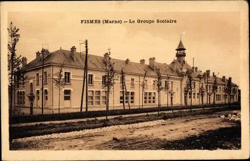 Ak Fismes Marne, Le Groupe Scolaire