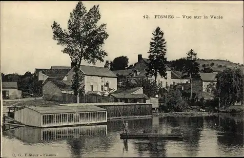 Ak Fismes Marne, Vue sur la Vesle