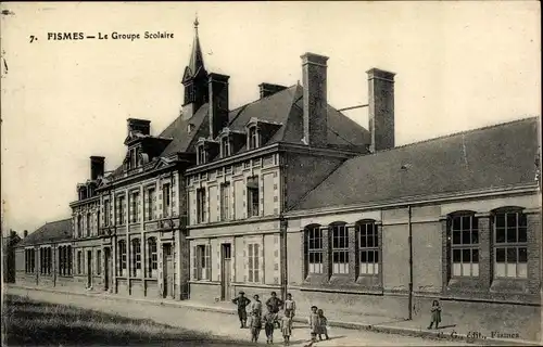 Ak Fismes Marne, Le Groupe Scolaire