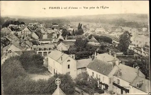 Ak Fismes Marne, Vue prise de l'Eglise