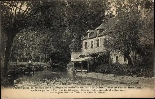 Ak Fismes Marne, Lavoir sur l'Ardre