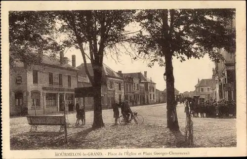 Ak Mourmelon le Grand Marne, Place de Église und Place Georges Clemenceal