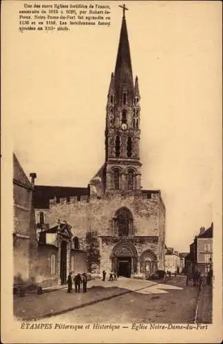 Ak Etampes Essonne, Kirche Notre Dame du Fort