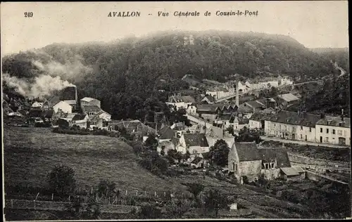 Ak Avallon Yonne, Gesamtansicht von Cousin-le-Pont