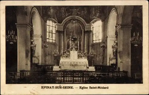 Ak Epinay sur Seine Seine Saint Denis, Kirche Saint-Medard