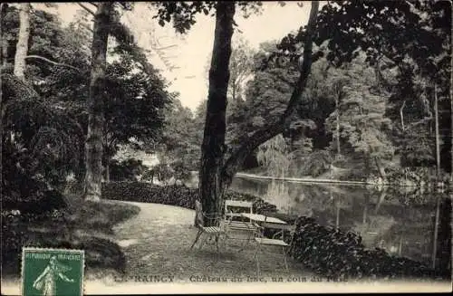 Ak Le Raincy Seine Saint Denis, Chateau du Lac, eine Ecke des Parks