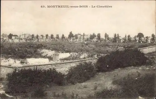 Ak Montreuil sous Bois Seine Saint Denis, Der Friedhof