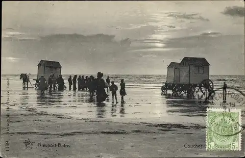 Ak Nieuport Bains Nieuwpoort Westflandern, Strandkabinen