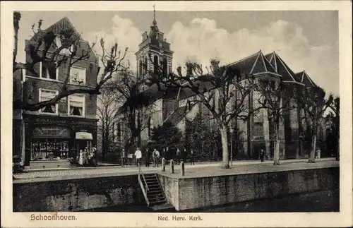 Ak Schoonhoven Südholland Niederlande, Ned. Herv. Kerk