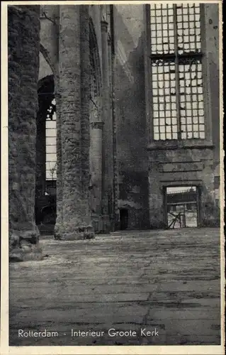 Ak Rotterdam Südholland Niederlande, Inneres der großen Kirche