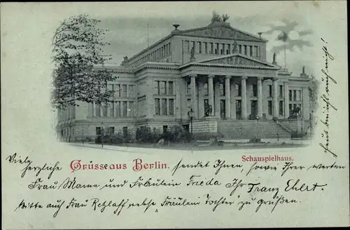 Mondschein Ak Berlin Mitte, Schauspielhaus