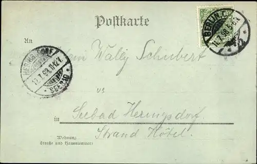 Mondschein Ak Berlin Mitte, National-Denkmal