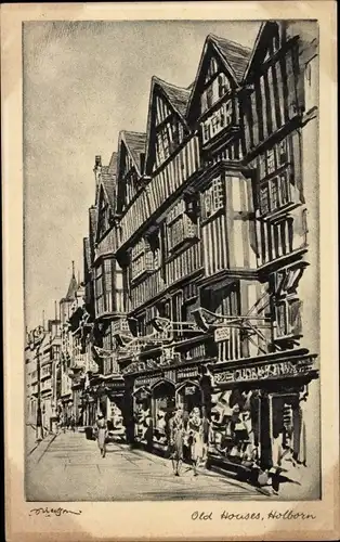 Ak Holborn Camden London England, Old Houses