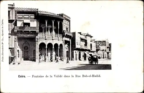 Ak Cairo Kairo Ägypten, Brunnen der Bestätigung in der Bab el Hadid-Straße