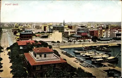 Ak Port Said Ägypten, Panorama