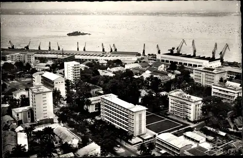 Ak Kinshasa Léopoldville DR Kongo Zaire, Stadtzentrum, Luftbild