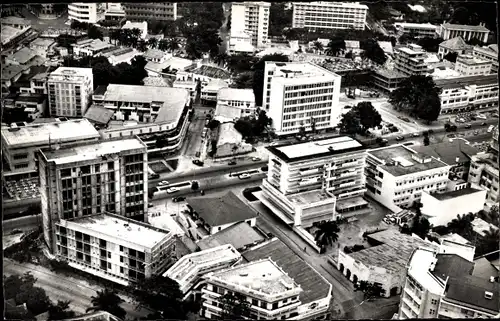 Ak Kinshasa Léopoldville DR Kongo Zaire, Stadtzentrum, Luftbild