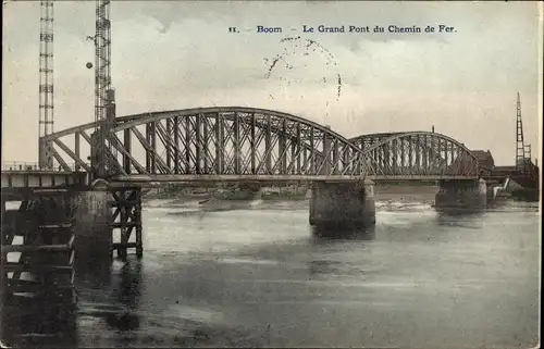 Ak Boom Flanders Antwerpen, Große Eisenbahnbrücke