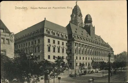 Ak Dresden Altstadt, Neues Rathaus am Maximilians-Ring