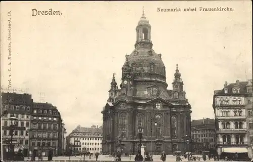 Ak Dresden Altstadt, Neumarkt, Frauenkirche
