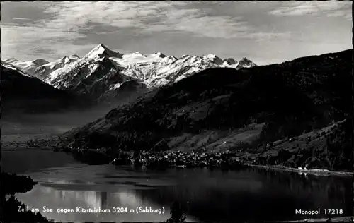 Ak Zell am See in Salzburg, Gesamtansicht, Kitzsteinhorn