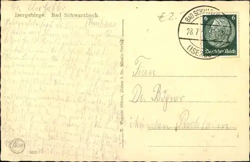 Ak Czerniawa Zdrój Bad Schwarzbach Isergebirge Schlesien, Panorama