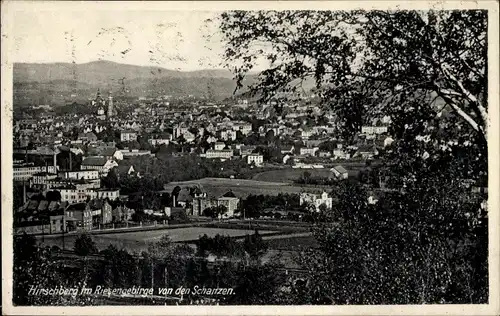 Ak Jelenia Góra Hirschberg Riesengebirge Schlesien, Blick von den Schanzen