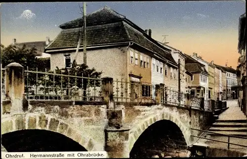 Ak Ohrdruf in Thüringen, Hermannstraße, Ohrabrücke