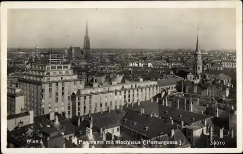 Ak Wien 1 Innere Stadt, Panorama, Hochhaus, Herrengasse