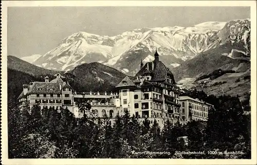 Ak Semmering Niederösterreich, Südbahnhotel, Alpen