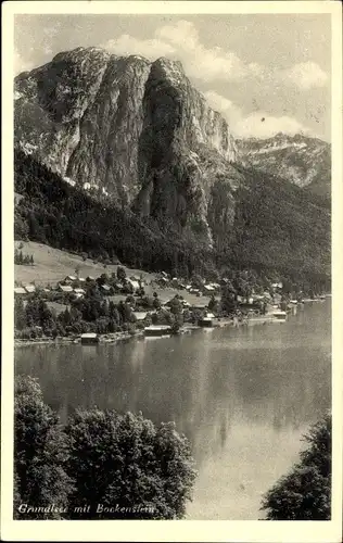 Ak Grundlsee Steiermark, Ortsansicht, Bockenstein