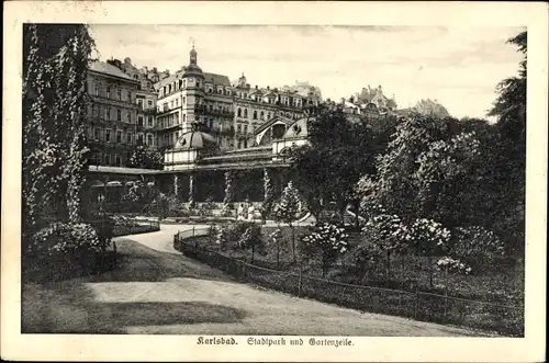 Ak Karlovy Vary Karlsbad Stadt, Stadtpark, Gartenzeile