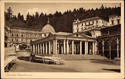 Ak Mariánské Lázně Marienbad Region Karlsbad, Kreuzbrunnen