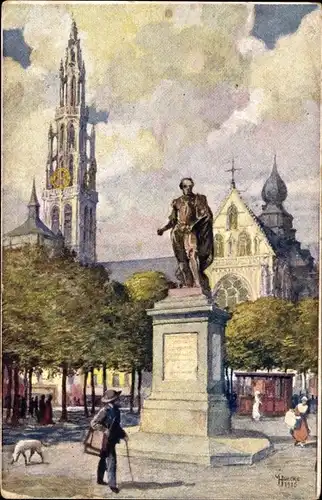 Künstler Ak Anvers Antwerpen Flandern, Rubens Denkmal