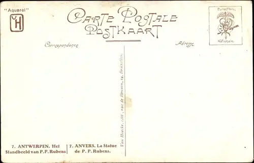 Künstler Ak Anvers Antwerpen Flandern, Rubens Denkmal