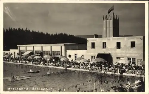 Ak Mariánské Lázně Marienbad Region Karlsbad, Strandbad