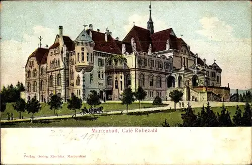 Ak Mariánské Lázně Marienbad Reg. Karlsbad, Café Rübezahl