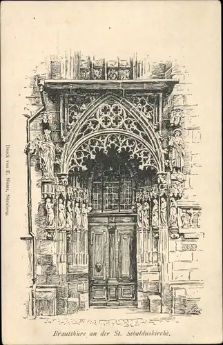 Künstler Ak Nürnberg in Mittelfranken, Brauttüre, St. Sebalduskirche