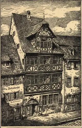 Künstler Ak Schmidt-Hall, Schwäbisch Hall in Württemberg, Renaissancehaus