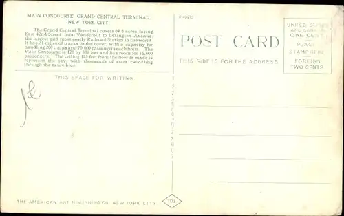 Ak New York City USA, Grand Central Terminal Station