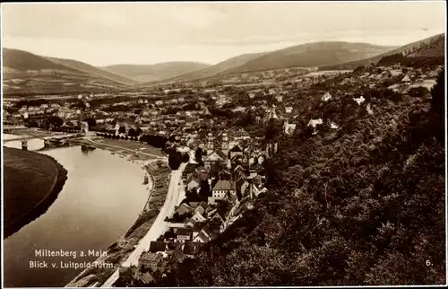 Ak Miltenberg am Main Unterfranken, Blick vom Luitpold-Turm, Ortsansicht