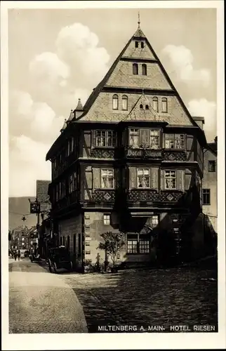 Ak Miltenberg am Main, Blick auf das Hotel Riesen