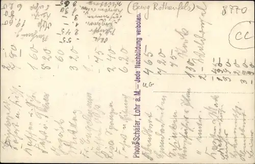 Ak Lohr am Main Unterfranken, Burg Rothenfels