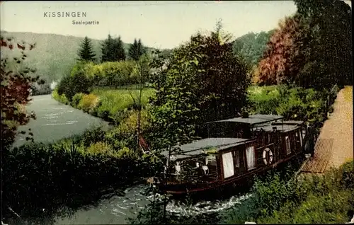 Ak Bad Kissingen Unterfranken Bayern, Saalepartie